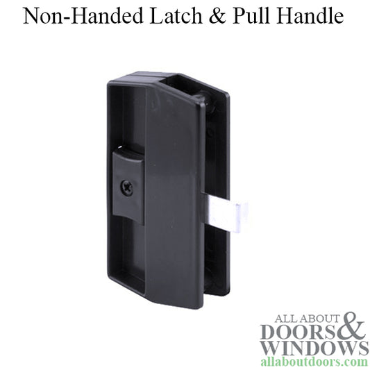 Non-Handed Plastic Latch & Pull for Sliding Screen Door - Black