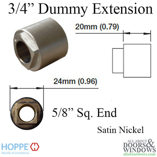 Hoppe Handle Extension, Dummy Trim 3/4" (20mm) w/ Bolt - Satin Nickel