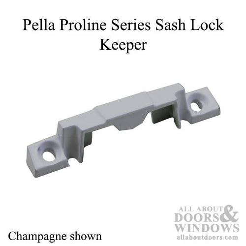 Pella Angled Keeper with 2-1/16 Inch Hole Center - Champagne - Pella Angled Keeper with 2-1/16 Inch Hole Center - Champagne