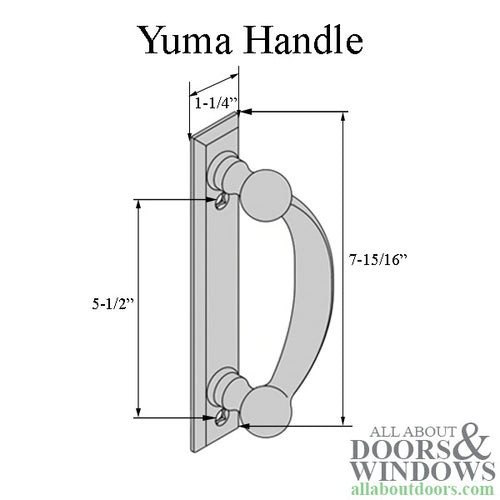 Andersen Yuma Gliding Door Handle - Left Interior/Right Exterior - Distressed Nickel - Andersen Yuma Gliding Door Handle - Left Interior/Right Exterior - Distressed Nickel