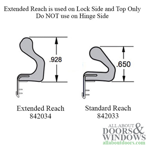 Door Jamb Weatherstrip, 81 Inch Stick, Standard Reach, Choose Color - Door Jamb Weatherstrip, 81 Inch Stick, Standard Reach, Choose Color