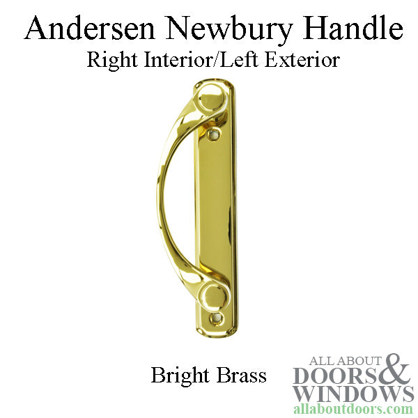 Andersen Frenchwood Gliding Door - Handle - Newbury - Right Interior/Left Exterior - H.P. Brass - Andersen Frenchwood Gliding Door - Handle - Newbury - Right Interior/Left Exterior - H.P. Brass