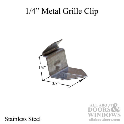 New Style Metal Grille Clip with Tab - Stainless Steel - New Style Metal Grille Clip with Tab - Stainless Steel