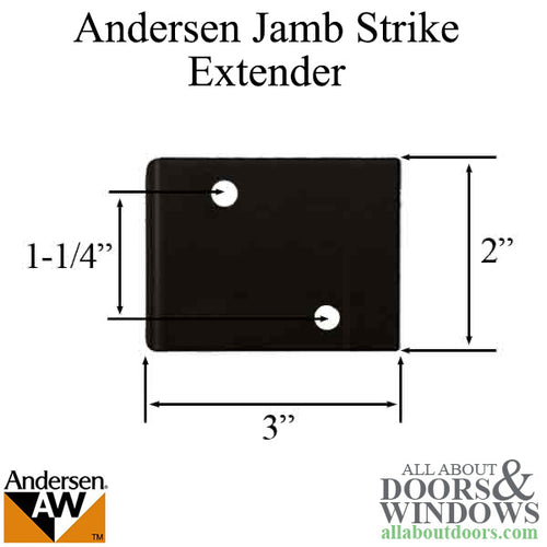 Andersen Jamb Strike Extender For Hinged Doors 3 Inch Black Strike Extender - Andersen Jamb Strike Extender For Hinged Doors 3 Inch Black Strike Extender