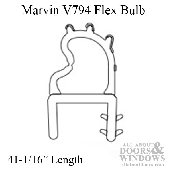 V794 Flex Bulb Weather-strip for door sill 41-1/16 - Beige - V794 Flex Bulb Weather-strip for door sill 41-1/16 - Beige