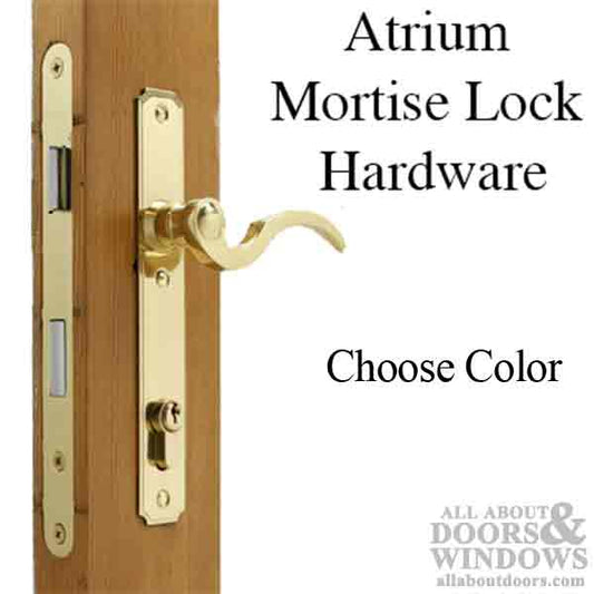 Atrium Door Hardware, Lever Style Mortise Lock - Choose Color