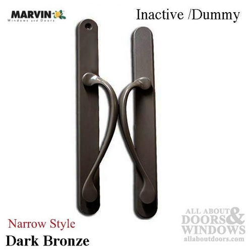 Marvin Narrow Traditional, Inactive Sliding Patio Door Handle - Dark Bronze - Marvin Narrow Traditional, Inactive Sliding Patio Door Handle - Dark Bronze