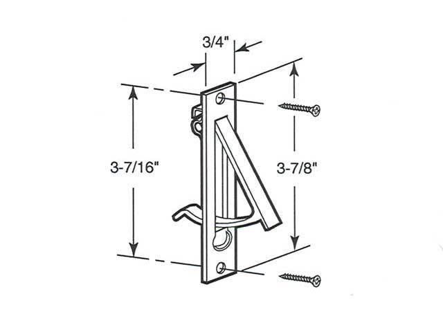 Pocket Door Flush Edge Pull - Polished Brass - Pocket Door Flush Edge Pull - Polished Brass