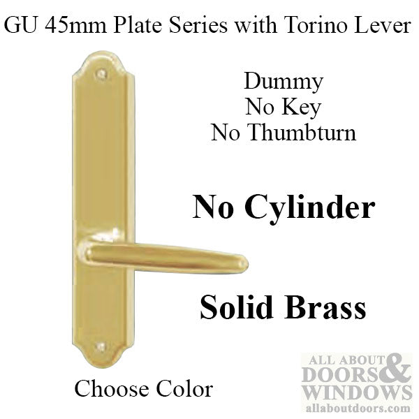 G-U Torino Handle and 45mm Plate Series, Solid Brass, Dummy, No Key, No Thumbturn (Handles DO NOT Move), Choose Color - G-U Torino Handle and 45mm Plate Series, Solid Brass, Dummy, No Key, No Thumbturn (Handles DO NOT Move), Choose Color