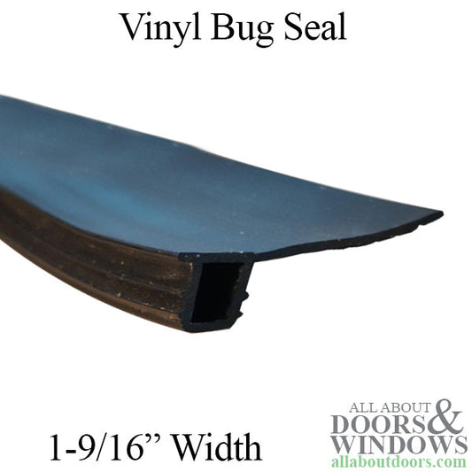 Vinyl Bug Seal for Sliding Screen Door, 1-9/16" Width - Black