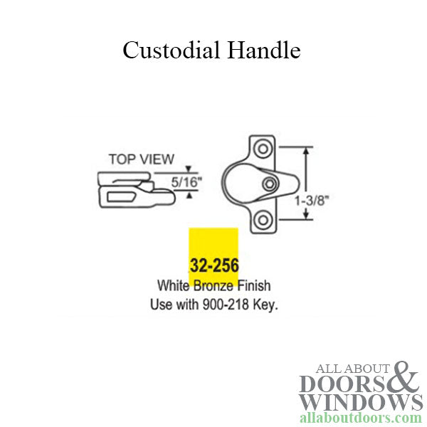 Custodial handle white bronze - Custodial handle white bronze