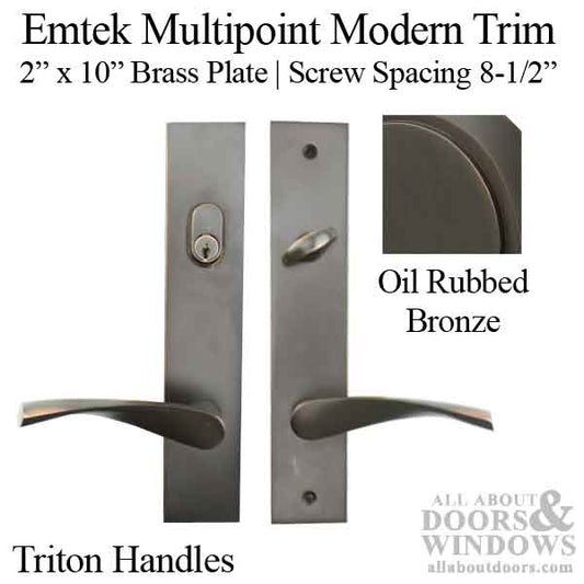 2 x 10 Active Keyed Plate, Triton Lever, Left Hand, Oil Rubbed Bronze