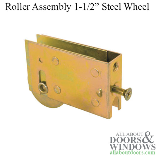 Sliding Door Roller Adjustable Steel Plain Back Housing With 1.5 Inch Steel Wheel