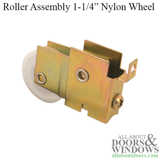 Roller Assembly for Sliding Patio Doors with Adjustable Housing 1.25 Inch Nylon Ball Bearing Wheel Diameter