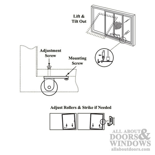 Straight Spring Tension Roller Assembly with 1 Inch Steel Wheel for Sliding Screen Door - Straight Spring Tension Roller Assembly with 1 Inch Steel Wheel for Sliding Screen Door