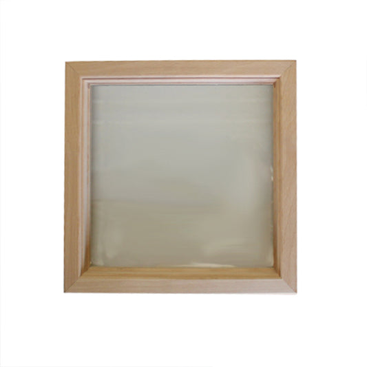 Wood Frame Door Lite with Single Pane Tempered Glass 10 Inch x 10 Inch