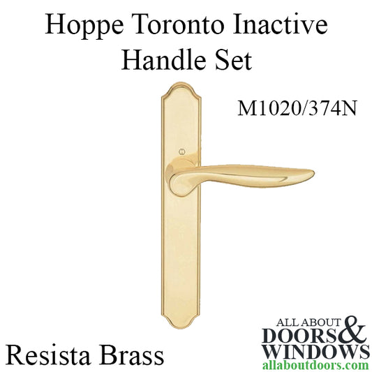 Hoppe Inactive Handle Set, Toronto M1020/374N, Non Keyed with Thumb-turn- Resista Brass