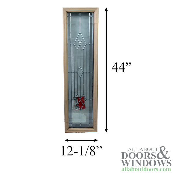 Rectangular Leaded Glass Door Lite 12-1/8
