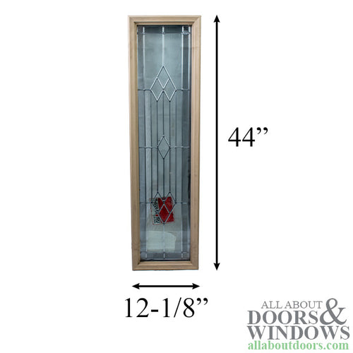 Rectangular Leaded Glass Door Lite 12-1/8