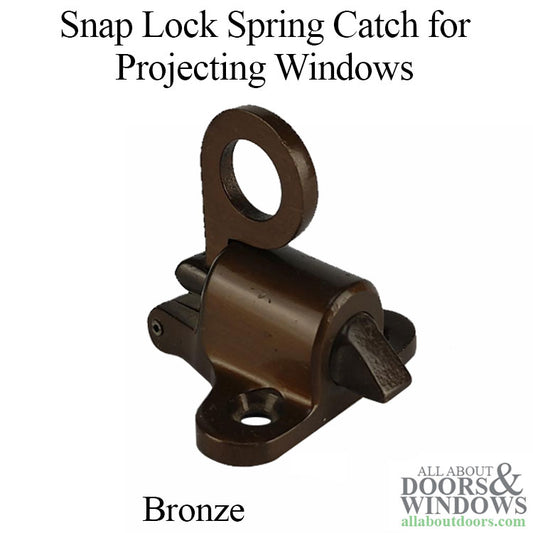 Snap Lock, Spring Catch for Projecting Windows -1-3/8 Holes - Bronze