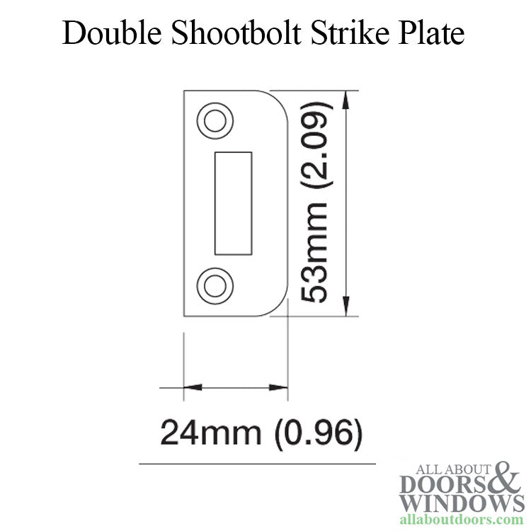 HOPPE Shootbolt Strike Plate Double Shootbolt Stainless Steel - HOPPE Shootbolt Strike Plate Double Shootbolt Stainless Steel