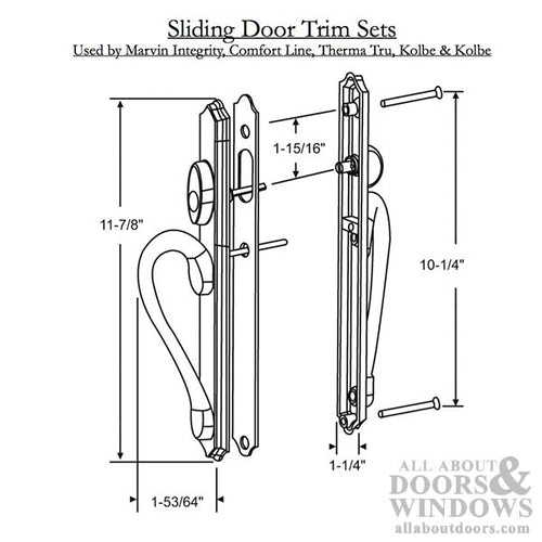 Non-Handed Active Non-Keyed Narrow Plate Sliding Door Handle - Choose Color - Non-Handed Active Non-Keyed Narrow Plate Sliding Door Handle - Choose Color