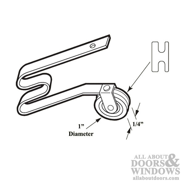 M Spring Tension Roller Assembly with 1 Inch Offset Groove Nylon Wheel for Sliding Screen Door - M Spring Tension Roller Assembly with 1 Inch Offset Groove Nylon Wheel for Sliding Screen Door