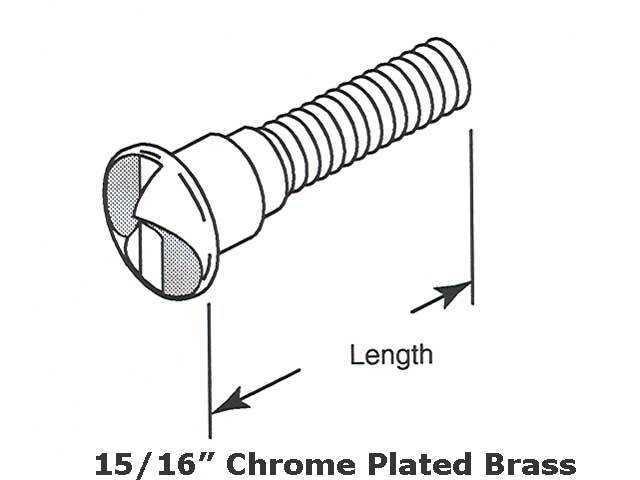 One Way Shoulder Screw - 15/16 Inch Chrome Plated Brass - One Way Shoulder Screw - 15/16 Inch Chrome Plated Brass