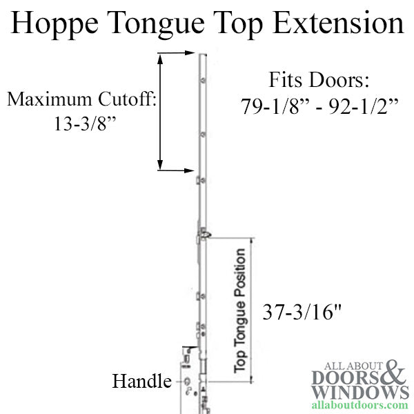 Hoppe 16mm Manual Top Extension, Tongue at 37.20