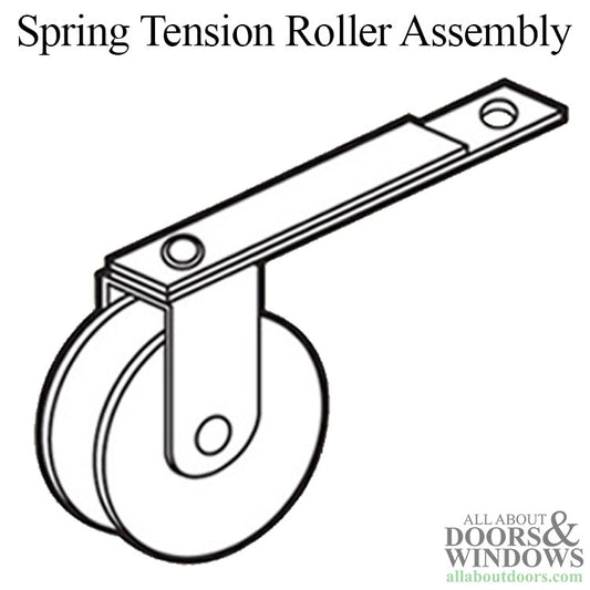 Double Straight Spring Tension Roller w/ 1 in Nylon Wheel for Sliding Screen Door