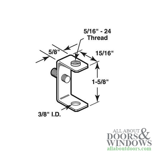 Bracket, Pivot Rod, Metal Bi-Fold Door - Bracket, Pivot Rod, Metal Bi-Fold Door