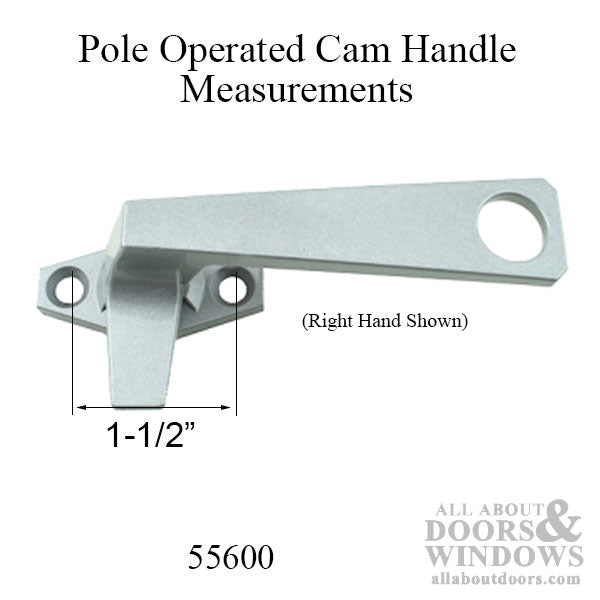 25 series Inline Pole Operated Cam Handle, Aluminum Finish - Choose Handing - 25 series Inline Pole Operated Cam Handle, Aluminum Finish - Choose Handing