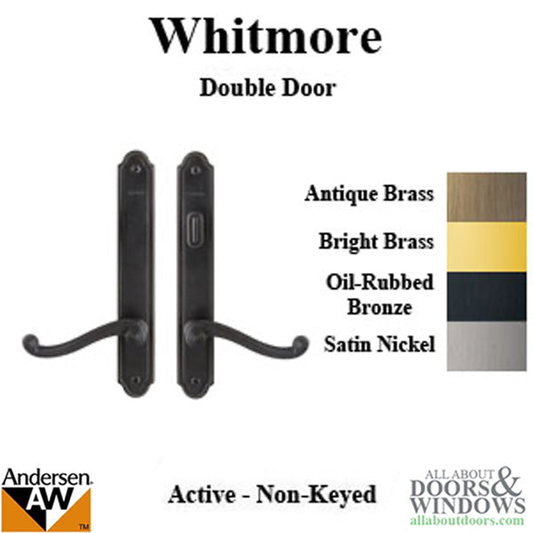 Hardware Kit, Double Door, Whitmore, Active / Passive - Oil-Rubbed Bronze - Hardware Kit, Double Door, Whitmore, Active / Passive - Oil-Rubbed Bronze