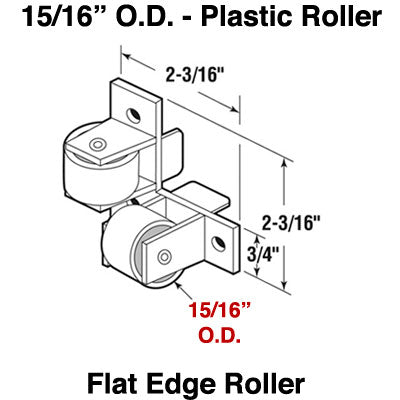 Roller Assembly - Drawer Guide - 15/16 In - 2 Pack - Roller Assembly - Drawer Guide - 15/16 In - 2 Pack