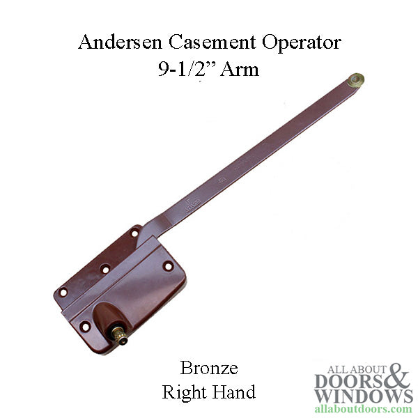 Discontinued Andersen Left Hand Operator and Handle, 9-1/2 Inch Arm and Round Shoe - Bronze - Discontinued Andersen Left Hand Operator and Handle, 9-1/2 Inch Arm and Round Shoe - Bronze