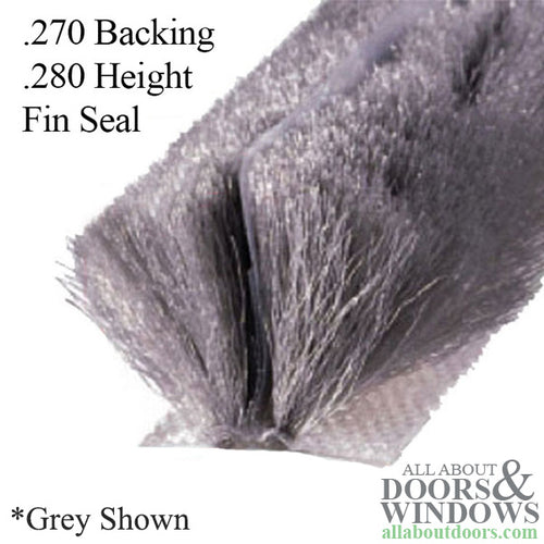Weatherstrip .270 backing x .280 pile with Fin seal - Weatherstrip .270 backing x .280 pile with Fin seal