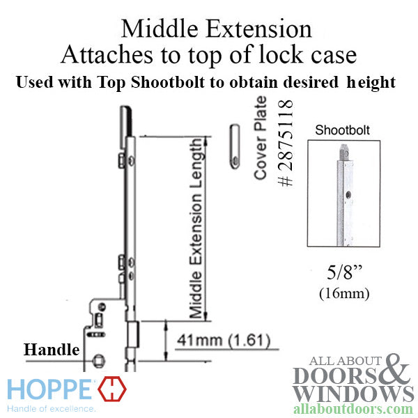 16mm Manual Middle Extension, Shootbolt  62.64