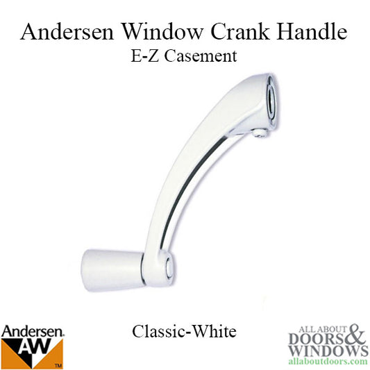 Andersen Window Improved/E-Z Casement Crank/Handle- Classic Style - White