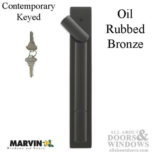 Marvin Contemporary Keyed Handle, Ultimate Sliding French Door - O R Bronze PVD