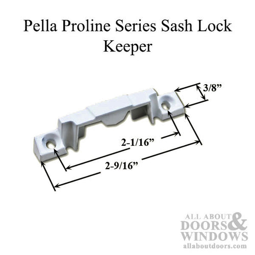 Pella Angled Keeper with 2-1/16 Inch Hole Center - Champagne - Pella Angled Keeper with 2-1/16 Inch Hole Center - Champagne