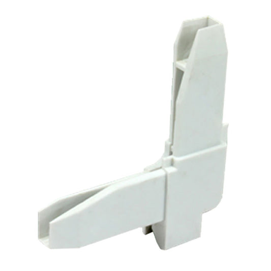 Window Screen Corner Key with Outside Flange Tab, Plastic, Left Hand - White