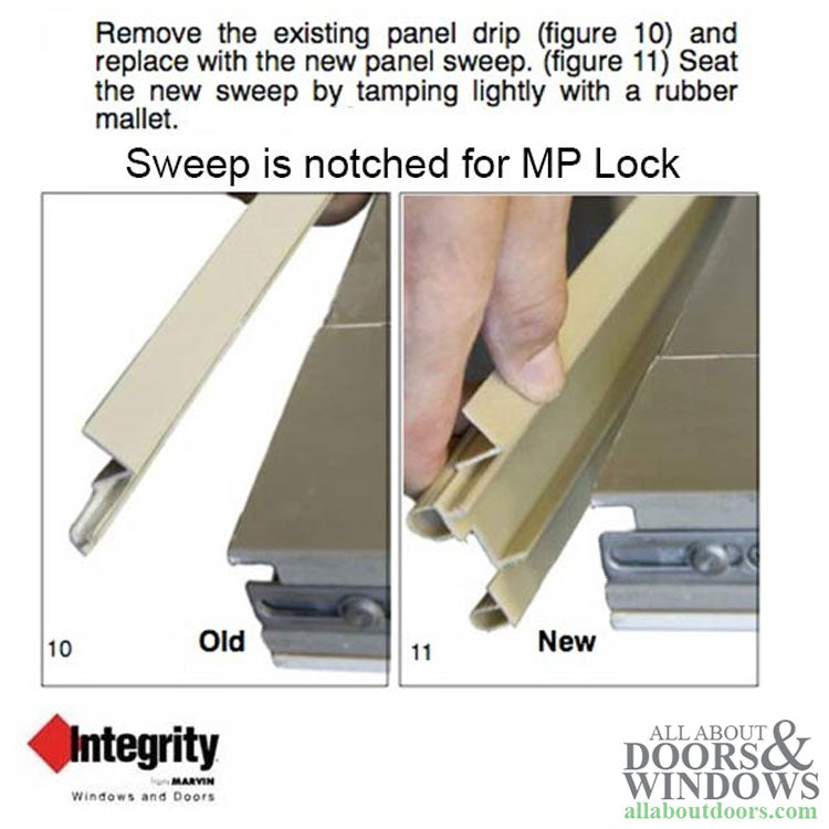 Integrity by Marvin Hinged Door Sweep, Primary 2-8 Door, V1890 Weatherstrip - Integrity by Marvin Hinged Door Sweep, Primary 2-8 Door, V1890 Weatherstrip