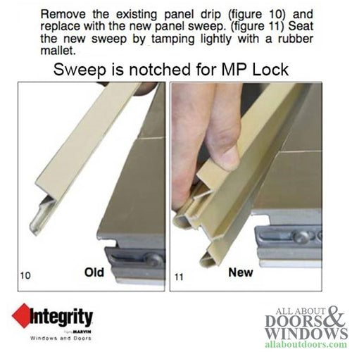 Integrity by Marvin Hinged Door Sweep, Primary 2-8 Door, V1890 Weatherstrip - Integrity by Marvin Hinged Door Sweep, Primary 2-8 Door, V1890 Weatherstrip