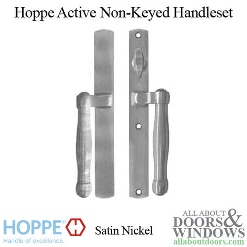 HOPPE HLS 9000 Sliding Door Handle Set Active Non-Keyed Outside Satin Nickel - HOPPE HLS 9000 Sliding Door Handle Set Active Non-Keyed Outside Satin Nickel