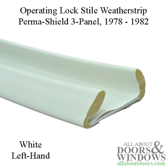 Andersen Perma-Shield 3 Panel Gliding Door, LH Operating Lock Stile Weatherstrip - White