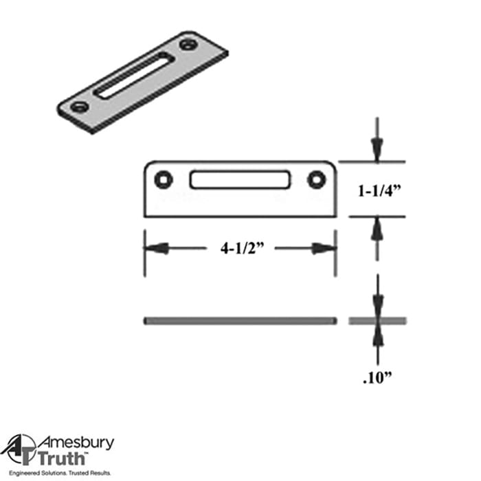 Square Corner Flat Radius Rhino Strike Plate Tongue - Square Corner Flat Radius Rhino Strike Plate Tongue