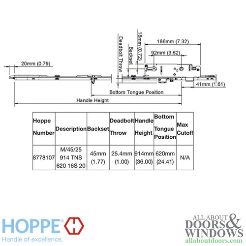 16mm Manual 45/92 Gear, Shootbolt-Tongue at 24.41