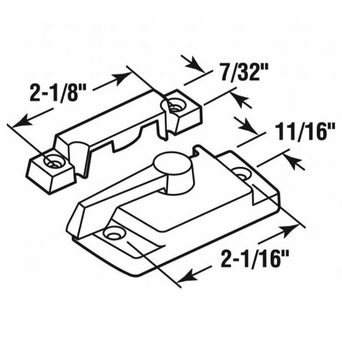 Sash / Cam Lock - Vinyl and Aluminum Sash Hardware, Diecast - Sash / Cam Lock - Vinyl and Aluminum Sash Hardware, Diecast