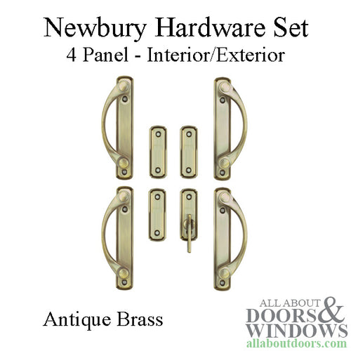 Andersen Newbury 4 Panel Gliding Door Hardware Set - Antique Brass - Andersen Newbury 4 Panel Gliding Door Hardware Set - Antique Brass