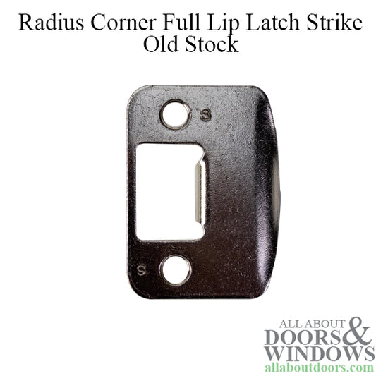 Radius Corner Polished Chrome Full Lip Latch Strike - Old Stock